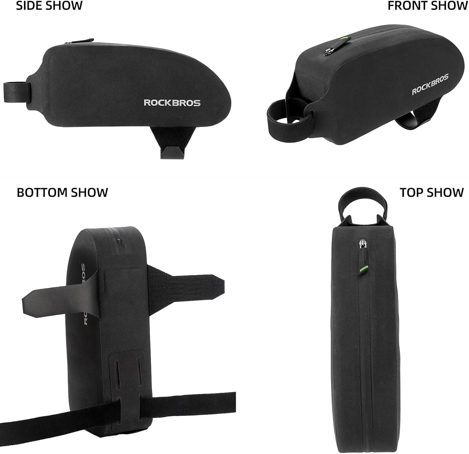 ROCKBROS Bike Top Tube Bag Bicycle Front Frame Bag Waterproof Bike Pouch Pack Bike Phone Bag Cycling Accessories Pouch for Mountain Road Bike Large Upgrade
