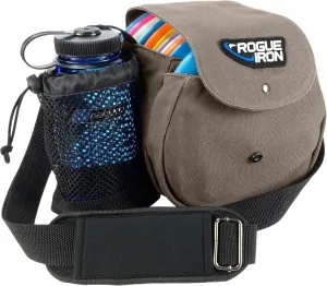 Rogue Iron Disc Golf Satchel Bag- Sling Tote Bag for Frisbee Golf - Holds Up to 14 Discs, Large 32oz Water Bottle, and Accessories V2 (14 Disc Gray)