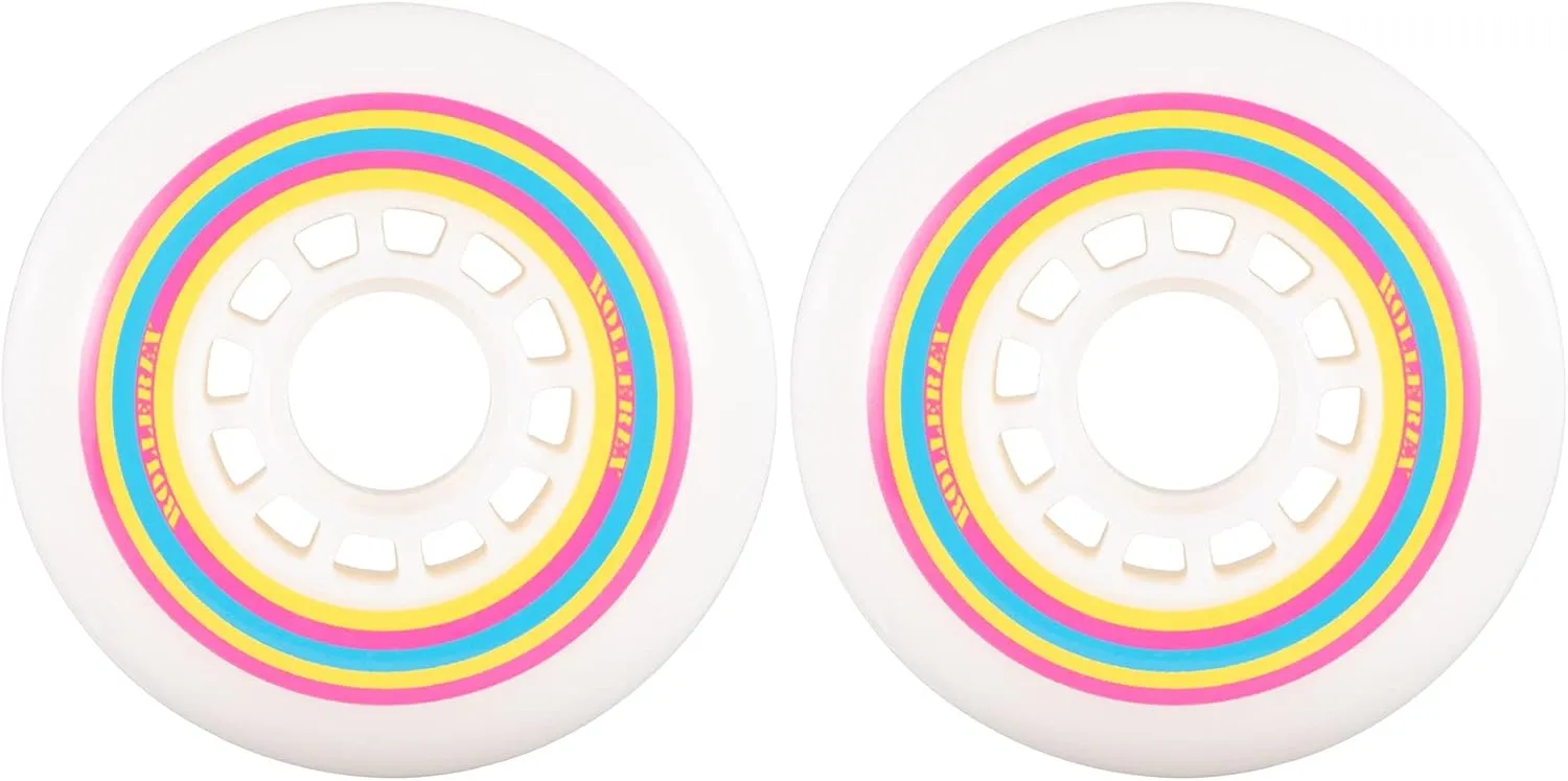 Rollerex Lollipop Boardwalk Inline Skate Wheels (2-Pack with Bearings, Spacers and Washers) (Various Size Options Available)
