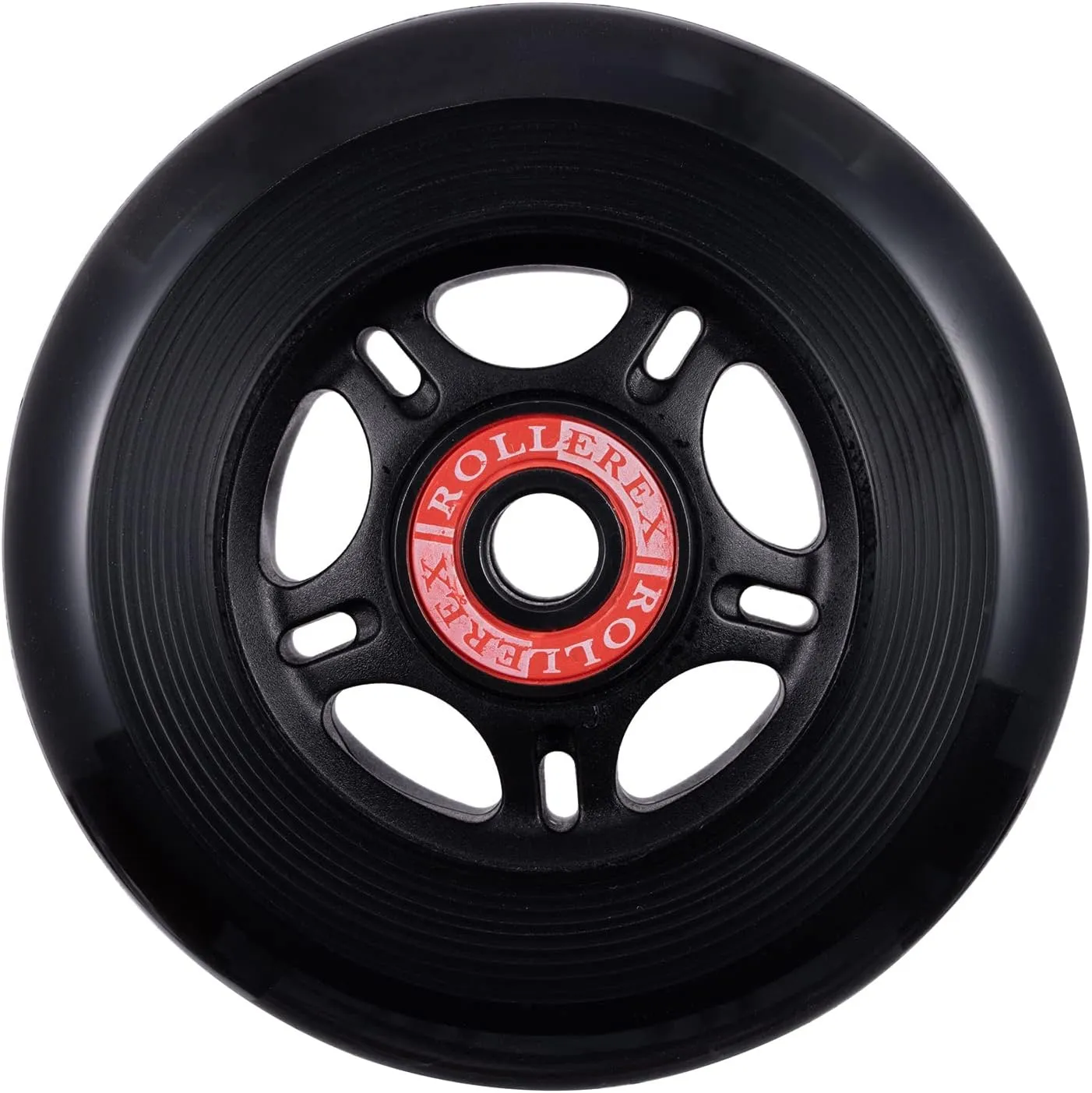 Rollerex VXT100 85A Kids Inline Skate Wheels (2 wheels w/bearings, spacers and washers) (Steel Black) (Size Options) Use on Roller Blades, RipStiks (80mm)