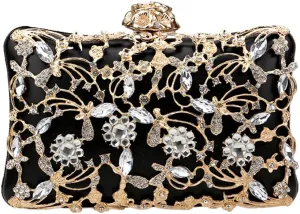 RomanticDesign Women Trendy Evening Clutch Luxury Handbag with Rhinestone for Wedding Party Prom Banquet