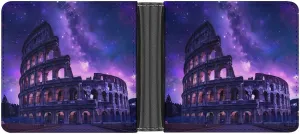 Rome Italy Famous Ancient Landmark Bifold Wallet PU Leather Slim Purse Pocket Wallet with Card Holder for Men Women