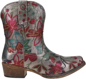 ROPER Womens Ingrid Floral Metallic Snip Toe Casual Boots Ankle Low Heel 1-2" - Multi