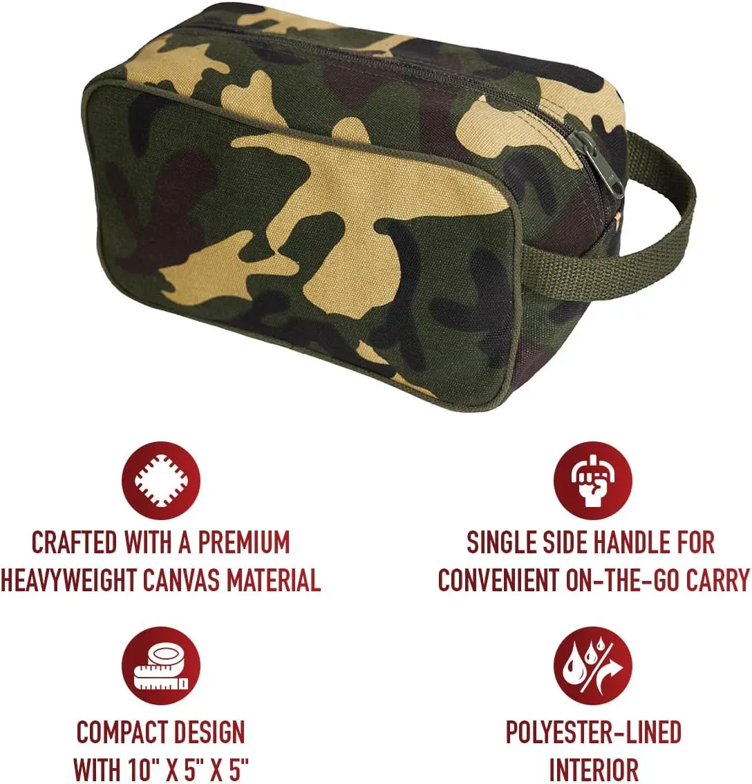 Rothco Canvas Travel Kit Bag Toiletry Bag Military Dopp Kit
