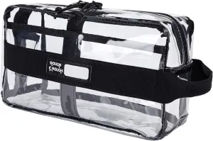 Rough Enough Clear Toiletry Bag Makeup Organizer for Traveling Women Men Travel Size Toiletries Cosmetic Shaving Kit with Handle Large