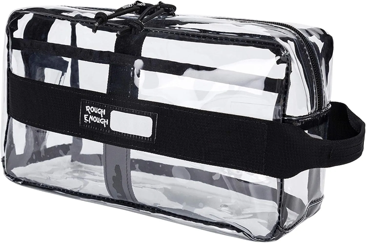Rough Enough Clear Toiletry Bag Makeup Organizer for Traveling Women Men Travel Size Toiletries Cosmetic Shaving Kit with Handle Large