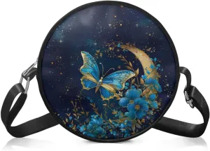 Round Crossbody Shoulder Bag Circle Purse Handbags for Women Teen Girls Small Fashion Clutch Purse Wallet