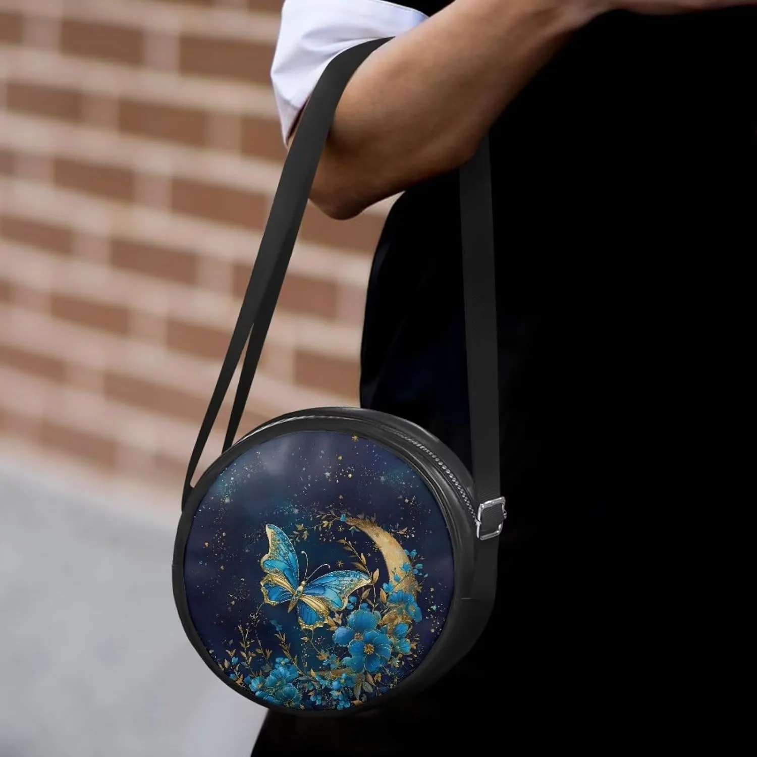 Round Crossbody Shoulder Bag Circle Purse Handbags for Women Teen Girls Small Fashion Clutch Purse Wallet