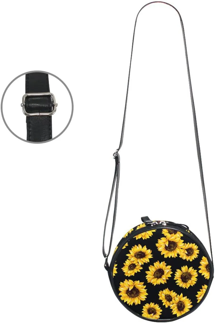 Round Crossbody Wallet, Fashion Circle Purse Messenger Bag