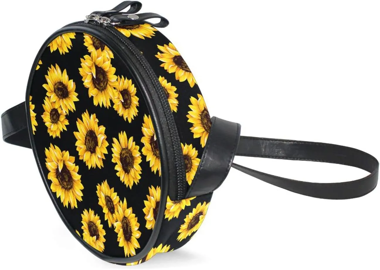 Round Crossbody Wallet, Fashion Circle Purse Messenger Bag