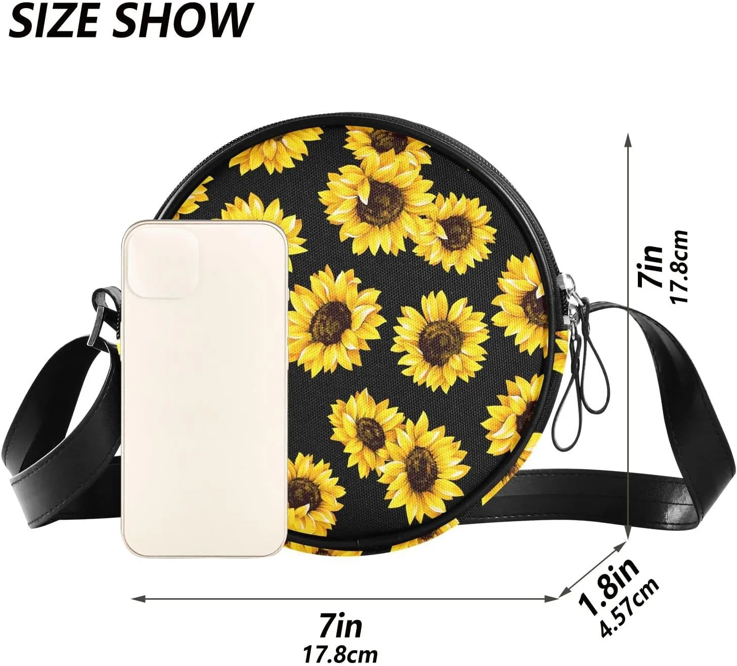 Round Crossbody Wallet, Fashion Circle Purse Messenger Bag