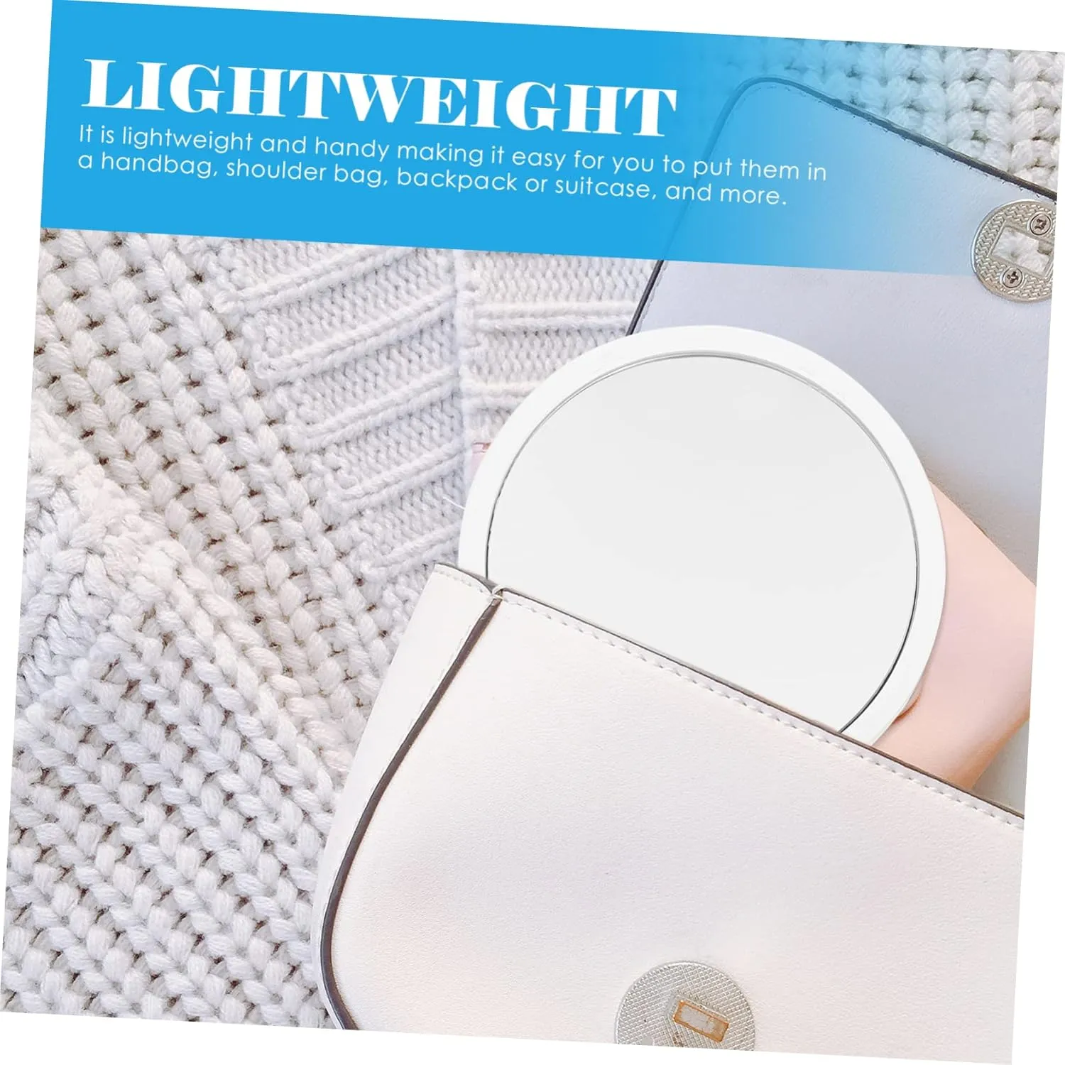 Round Magnifying Makeup Mirror with Suction Cups Portable High Definition Cosmetic Mirror for Home and Travel Lightweight Design for Handbag