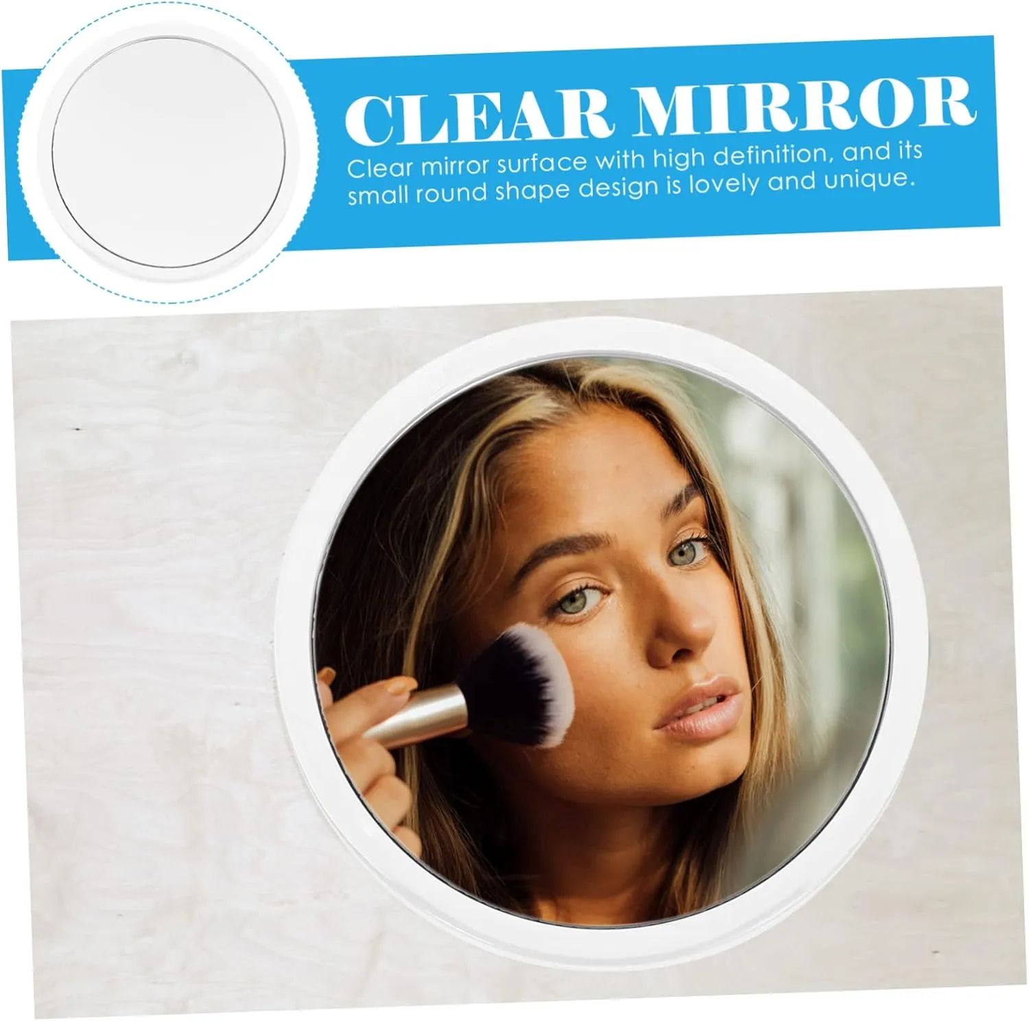 Round Magnifying Makeup Mirror with Suction Cups Portable High Definition Cosmetic Mirror for Home and Travel Lightweight Design for Handbag