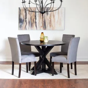 Roundhill Furniture Enbridge 5-Piece Dining Set, Gray