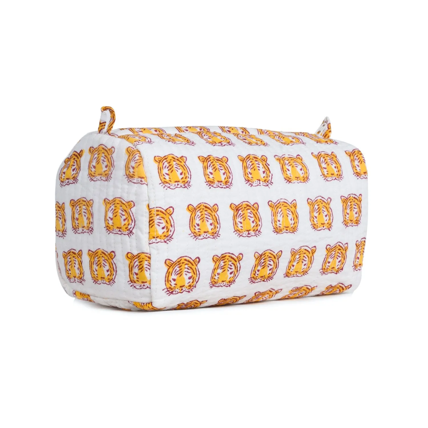 ROYAL BENGAL LION QUILTED TOILETRY POUCH