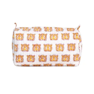 ROYAL BENGAL LION QUILTED TOILETRY POUCH