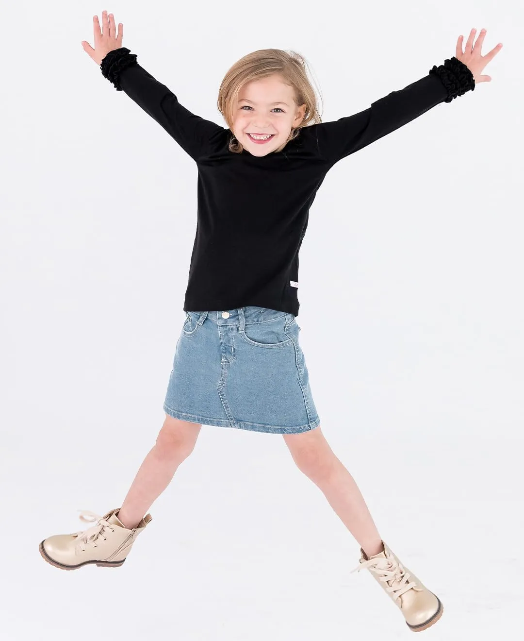 RuffleButts Baby/Toddler Girls Stretch Denim Jean Skirt