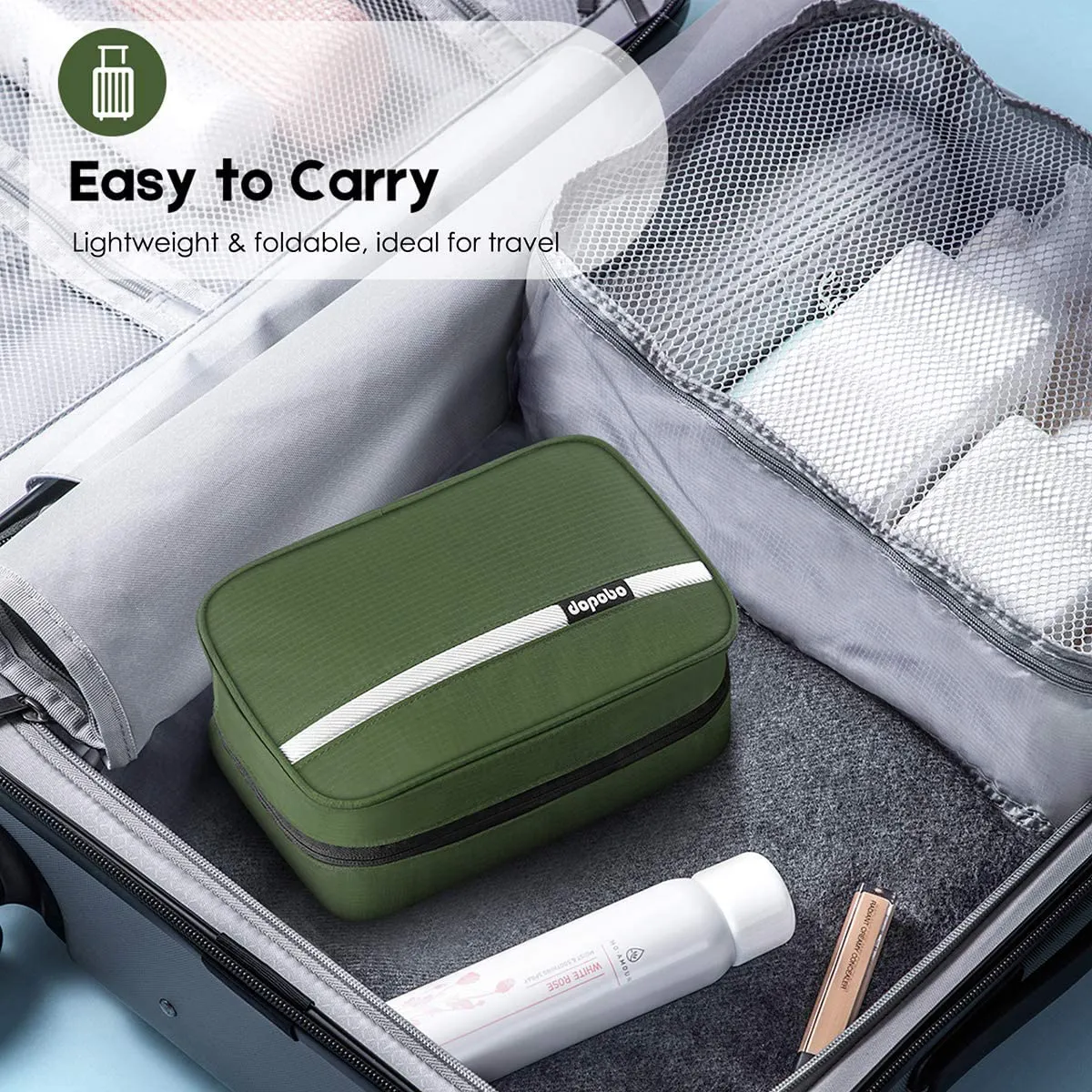 Rynx | Dopobo Travel Toilet Bag Portable Hanging Water-Repellent Wash Bag for Travel, Business Trip, Camping