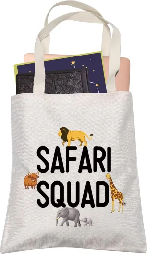 Safari Squad Shopping Bag African Safari Trip Wild Animal Lover Travel Tote Bag for Women BFF