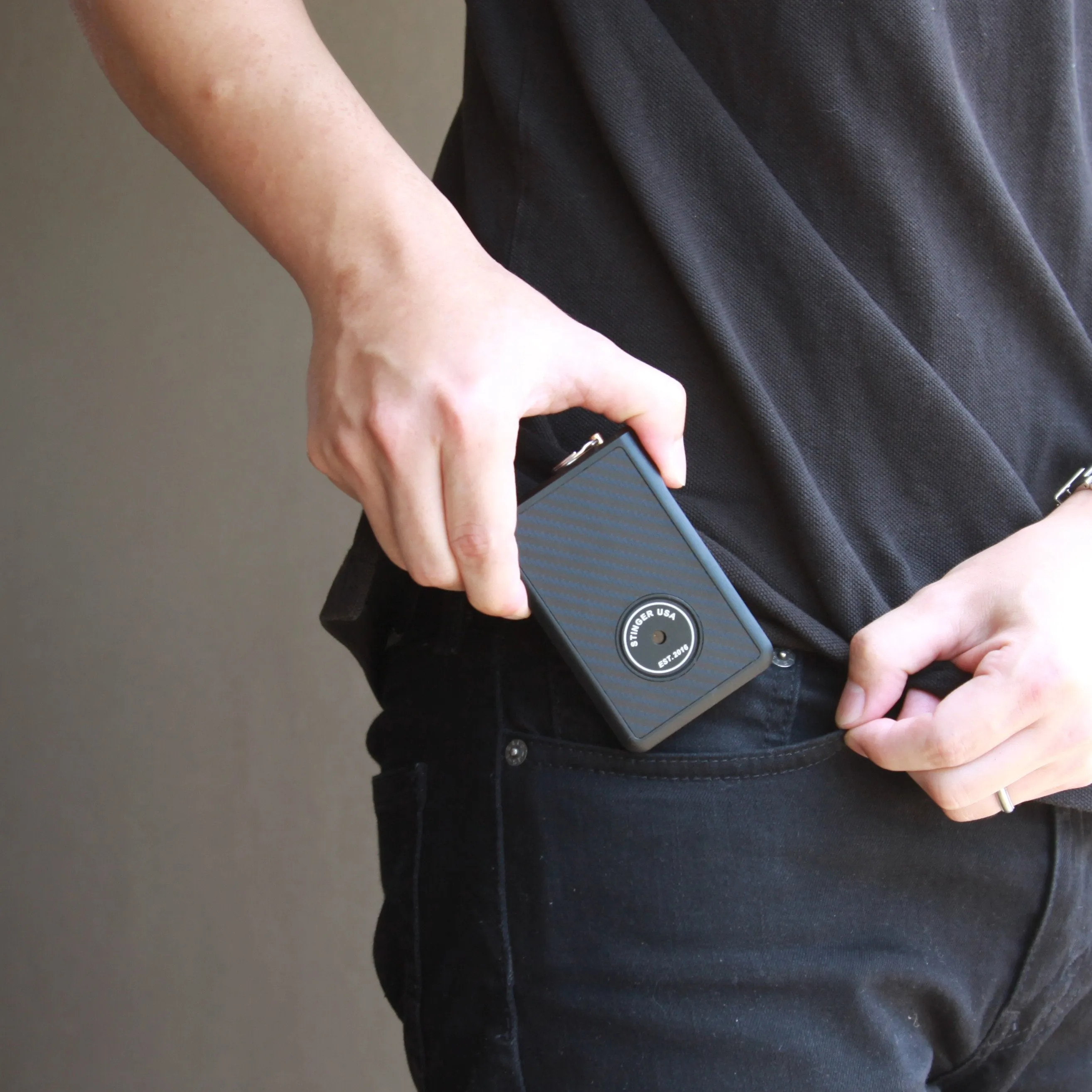 Safety Wallet With Personal Alarm Multi Functional Tool (Black Marble)