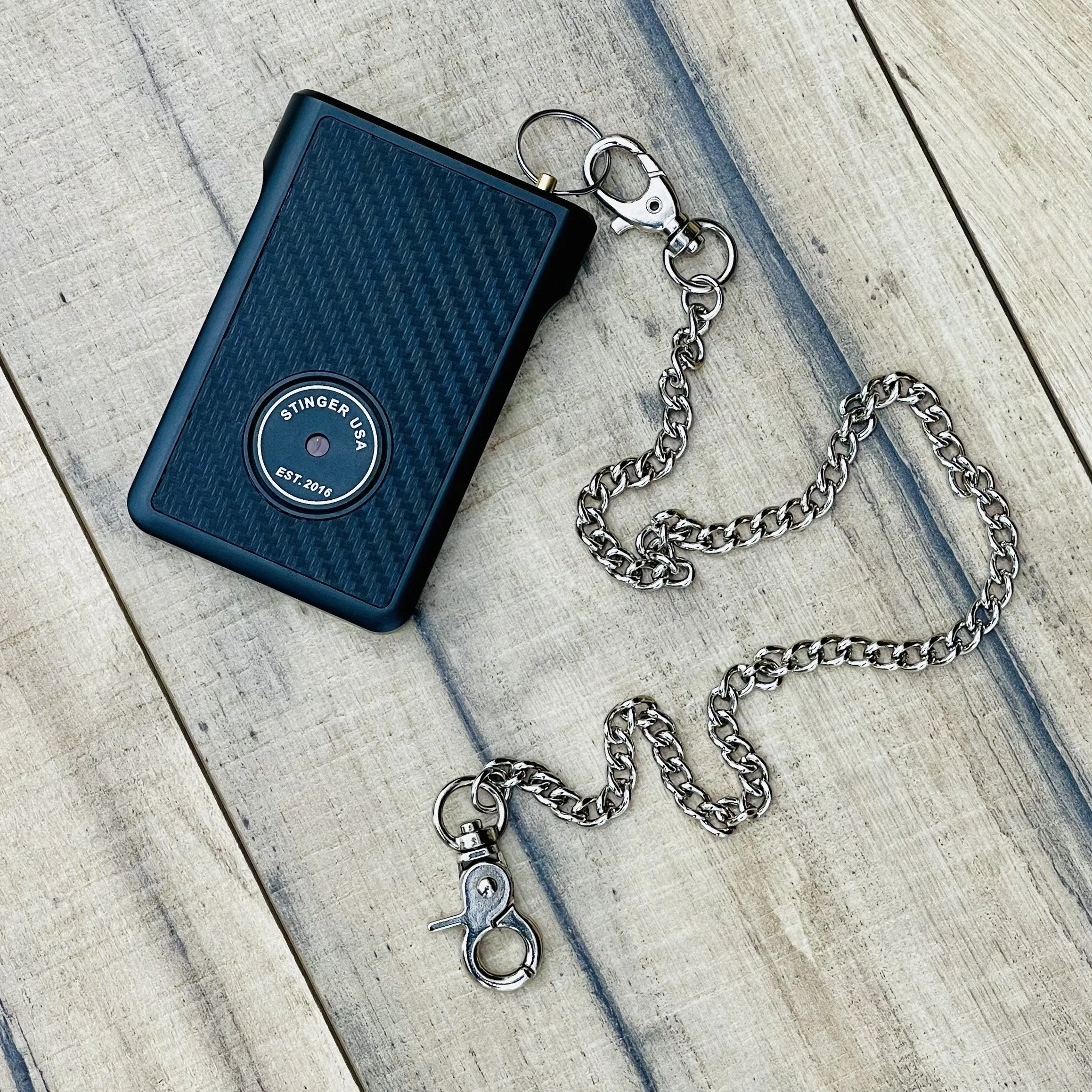 Safety Wallet With Personal Alarm Multi Functional Tool (Black Marble)