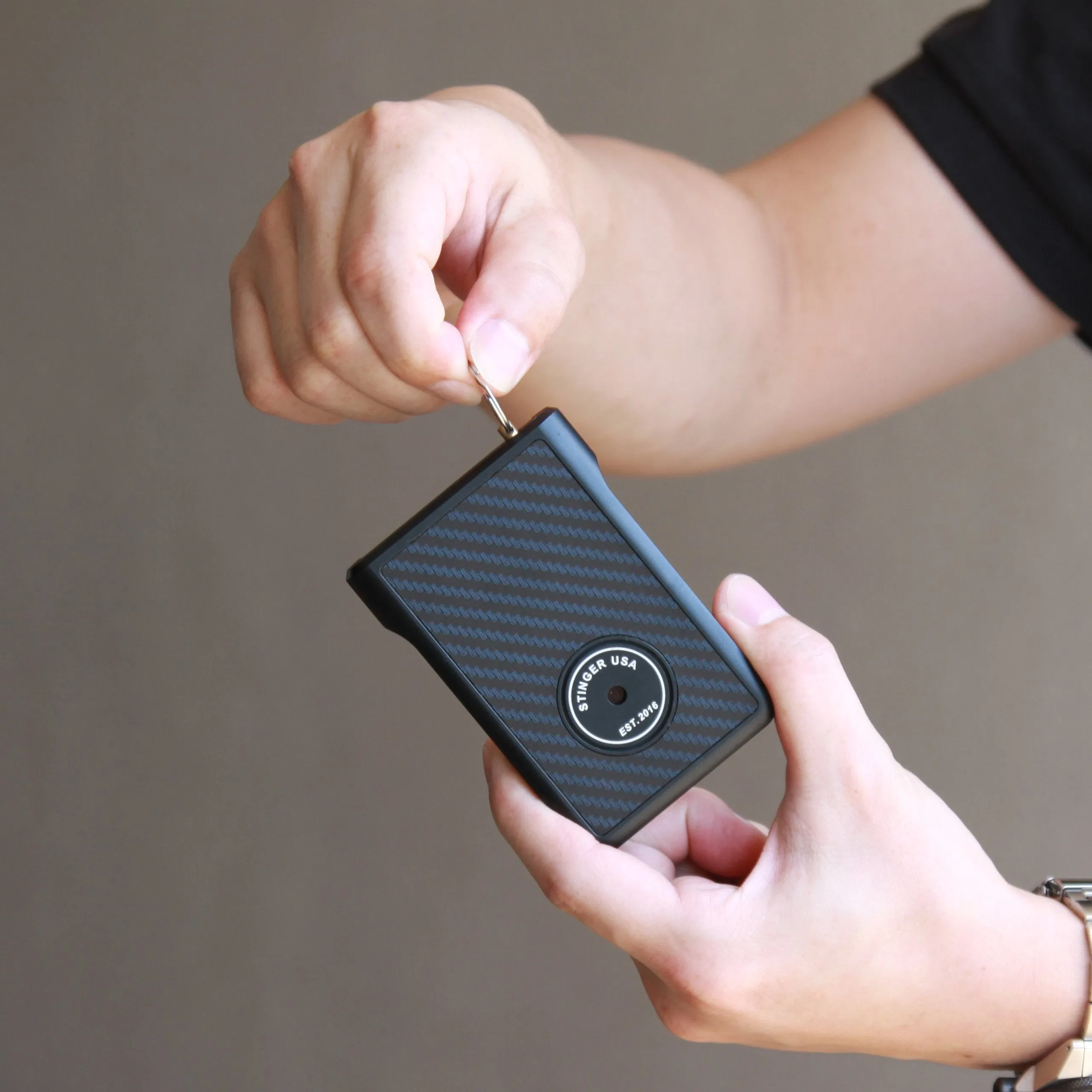 Safety Wallet With Personal Alarm Multi Functional Tool (Black Marble)