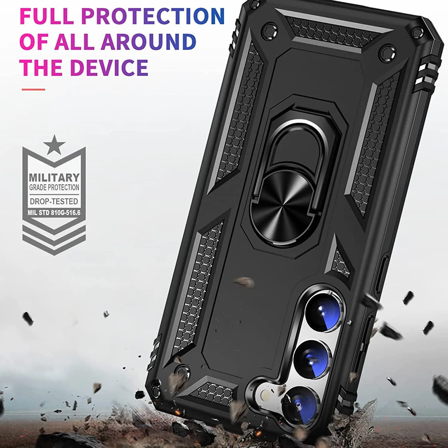 Samsung Galaxy S23  Plus Case, Kickstand Shockproof Ring Phone Cover