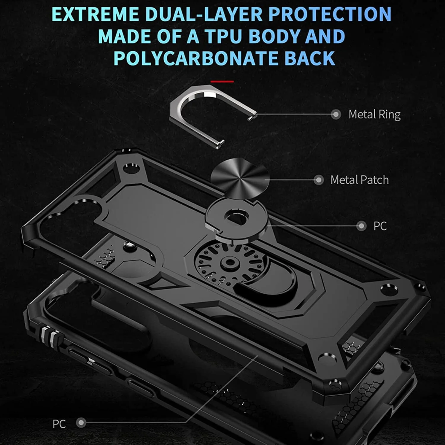 Samsung Galaxy S23  Plus Case, Kickstand Shockproof Ring Phone Cover