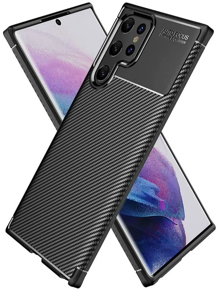 Samsung Galaxy S23 Ultra Case, Carbon Gel Phone Cover Ultra Slim Shockproof
