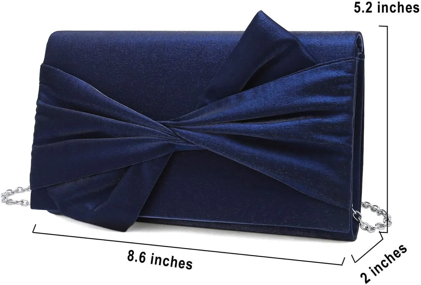 Satin Evening Bag Bow Flap Clutch Purse for Women Formal Party/Prom/Wedding…