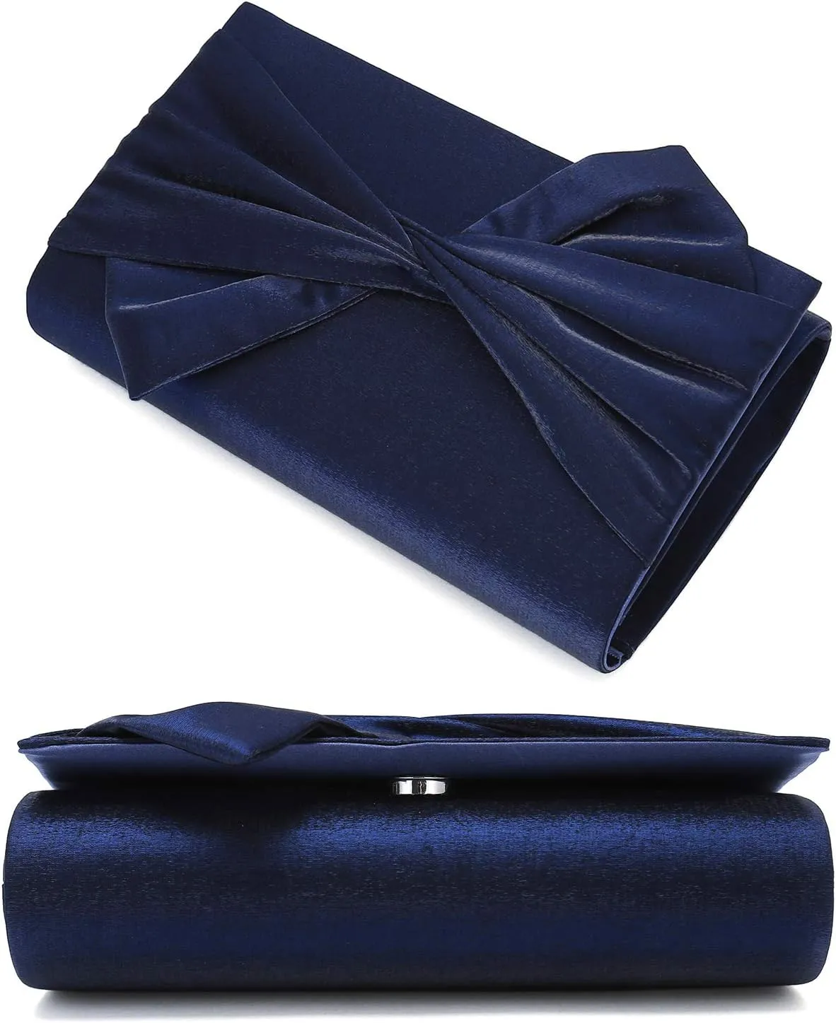 Satin Evening Bag Bow Flap Clutch Purse for Women Formal Party/Prom/Wedding…