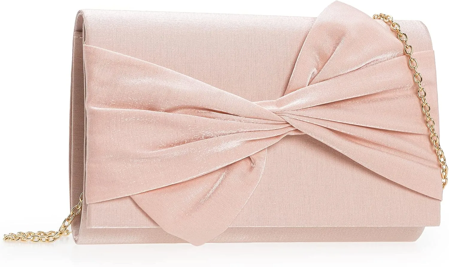 Satin Evening Bag Bow Flap Clutch Purse for Women Formal Party/Prom/Wedding…