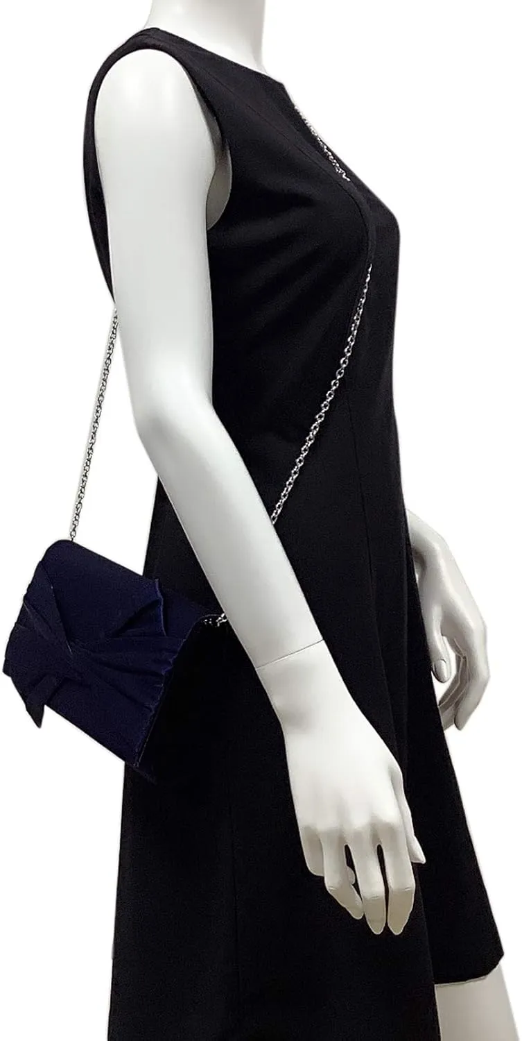 Satin Evening Bag Bow Flap Clutch Purse for Women Formal Party/Prom/Wedding…