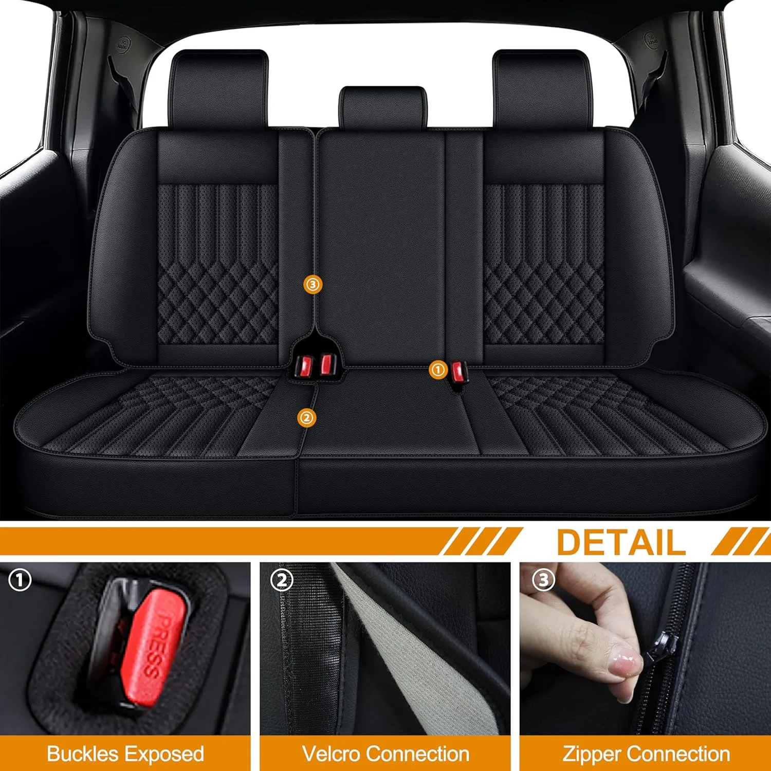 Seat Covers Fit for Tacoma : 2024 2025 - Full Set Car Seat Covers Custom Fit Toyota Tacoma Truck Pickup Double/Crew Cab SR SR5 TRD Sport TRD Off-Road PreRunner Trims(5 Seats, Black)