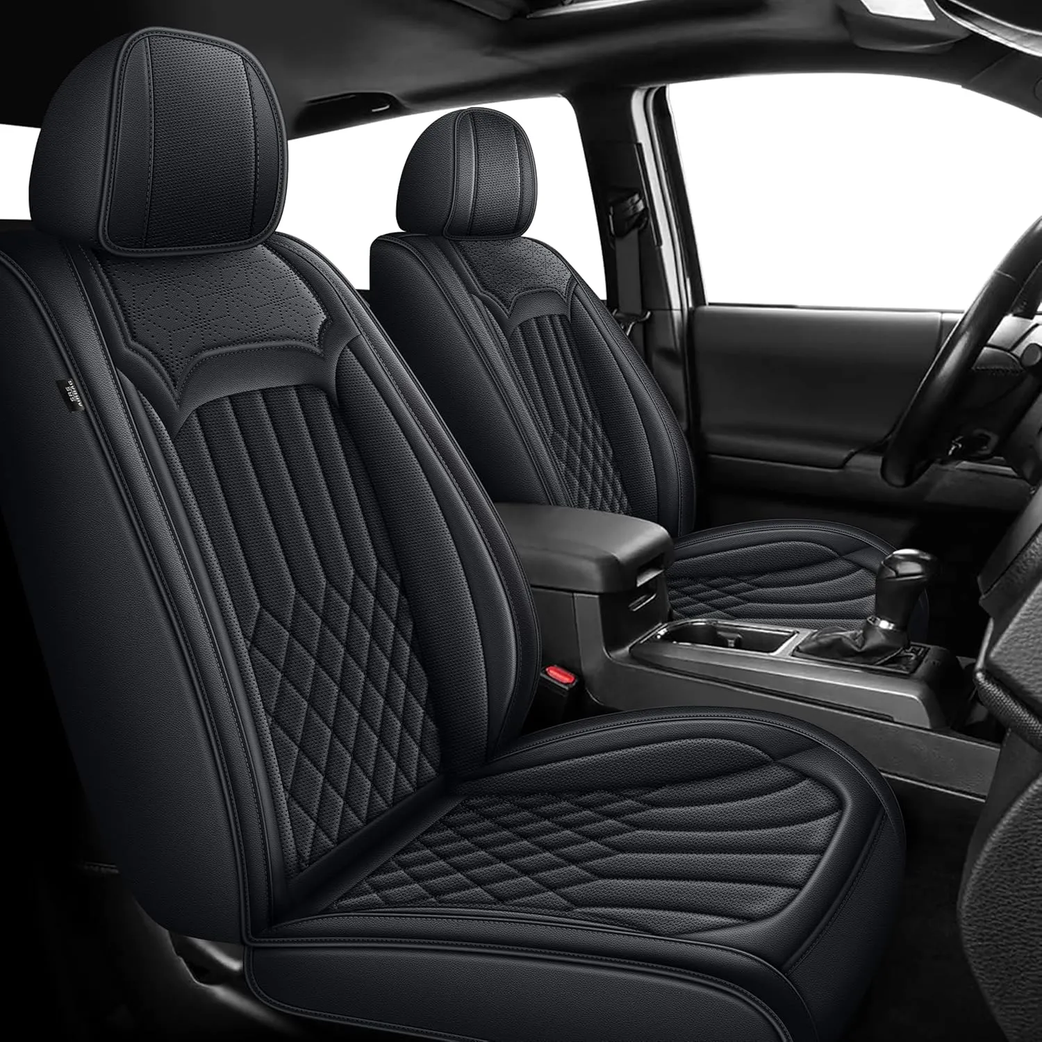 Seat Covers Fit for Tacoma : 2024 2025 - Full Set Car Seat Covers Custom Fit Toyota Tacoma Truck Pickup Double/Crew Cab SR SR5 TRD Sport TRD Off-Road PreRunner Trims(5 Seats, Black)