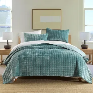 Secgo King Comforter Set for Bed - Velvet Quilts King Size, Black Bedspreads (98 * 106 Inch) with 2 Pillow Shams, Patchwork Reversible Lightweight Bedding