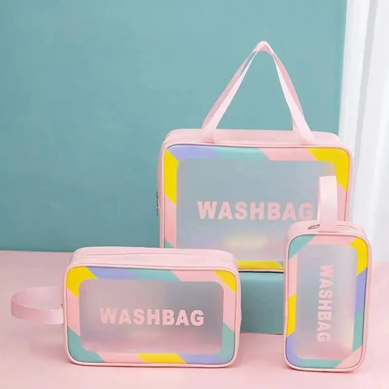 SET OF TOILETRY WASH BAGS