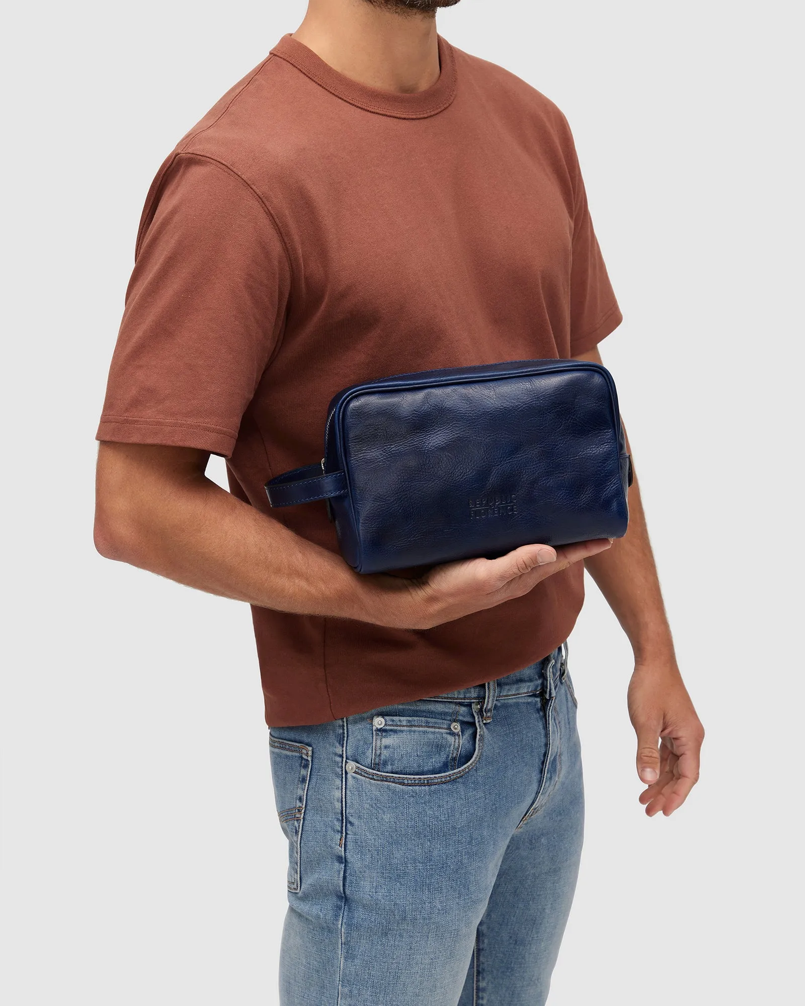 Sette Blue - Leather Dopp Kit