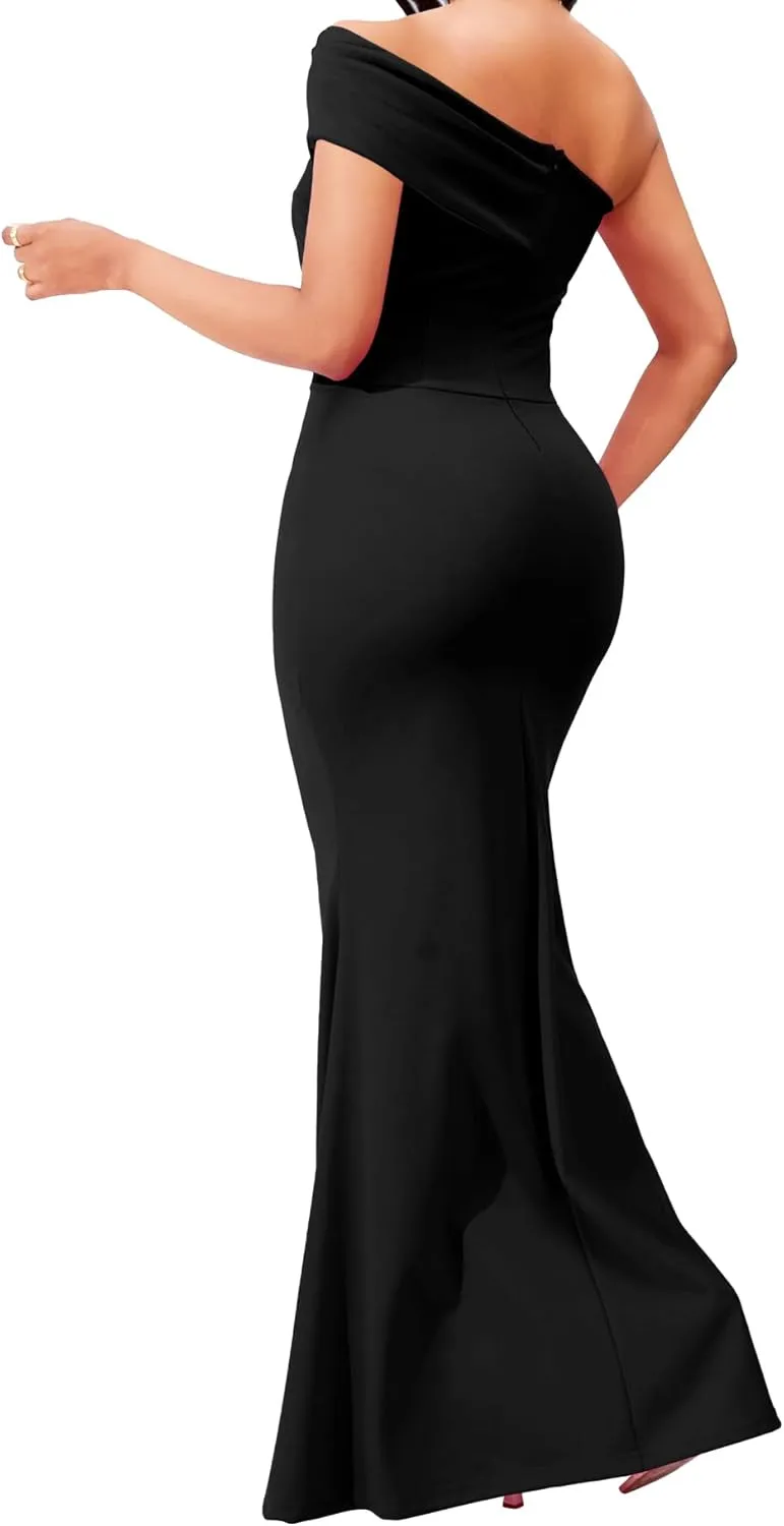 sexycherry Formal Dresses for Women Cocktail Sexy Off Shoulder Floor Length Long Evening Party Dress with Zipper