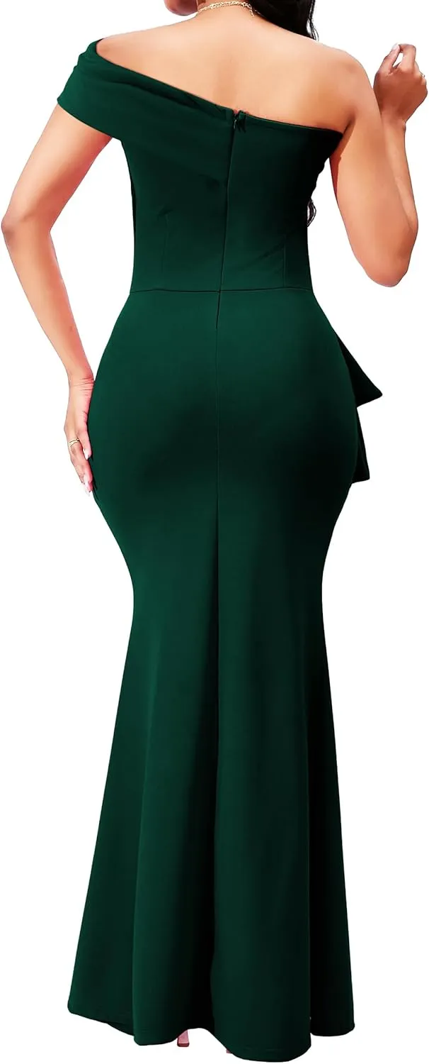 sexycherry Formal Dresses for Women Cocktail Sexy Off Shoulder Floor Length Long Evening Party Dress with Zipper