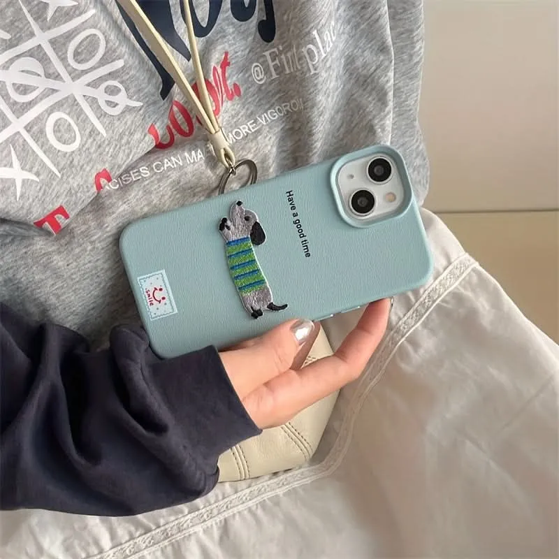 Shockproof Faux Leather Dog Phone Case
