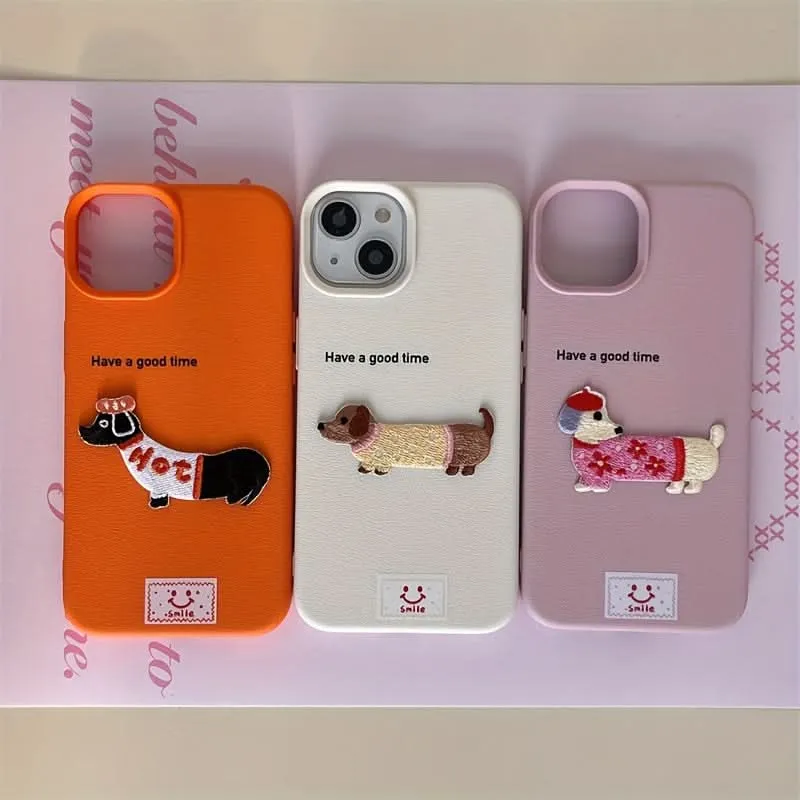 Shockproof Faux Leather Dog Phone Case