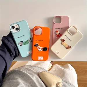 Shockproof Faux Leather Dog Phone Case