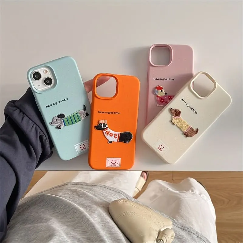 Shockproof Faux Leather Dog Phone Case