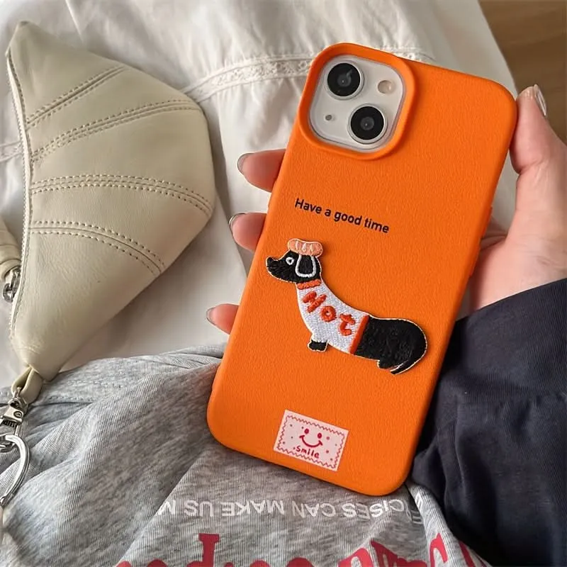 Shockproof Faux Leather Dog Phone Case