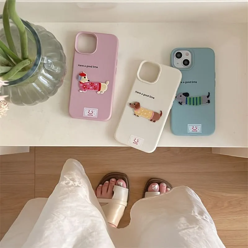 Shockproof Faux Leather Dog Phone Case