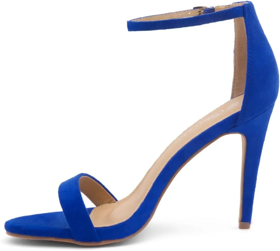 Shoe Land Women’s High Heels – Open Toe Stiletto Heels with Adjustable Ankle Strap | Dressy Sexy Strappy Heeled Sandals for Wedding, Prom, Party & Evening Wear