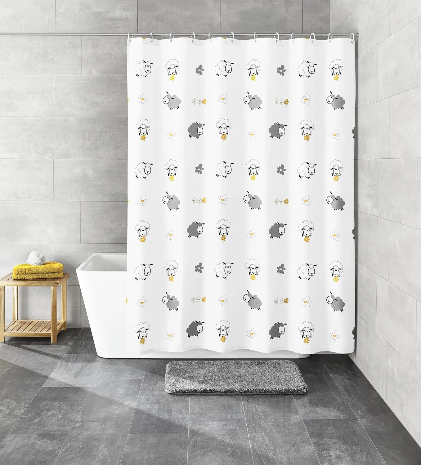 showercurtain, W 70.9" x L 78.7" (1 Panels), Multi-Colour