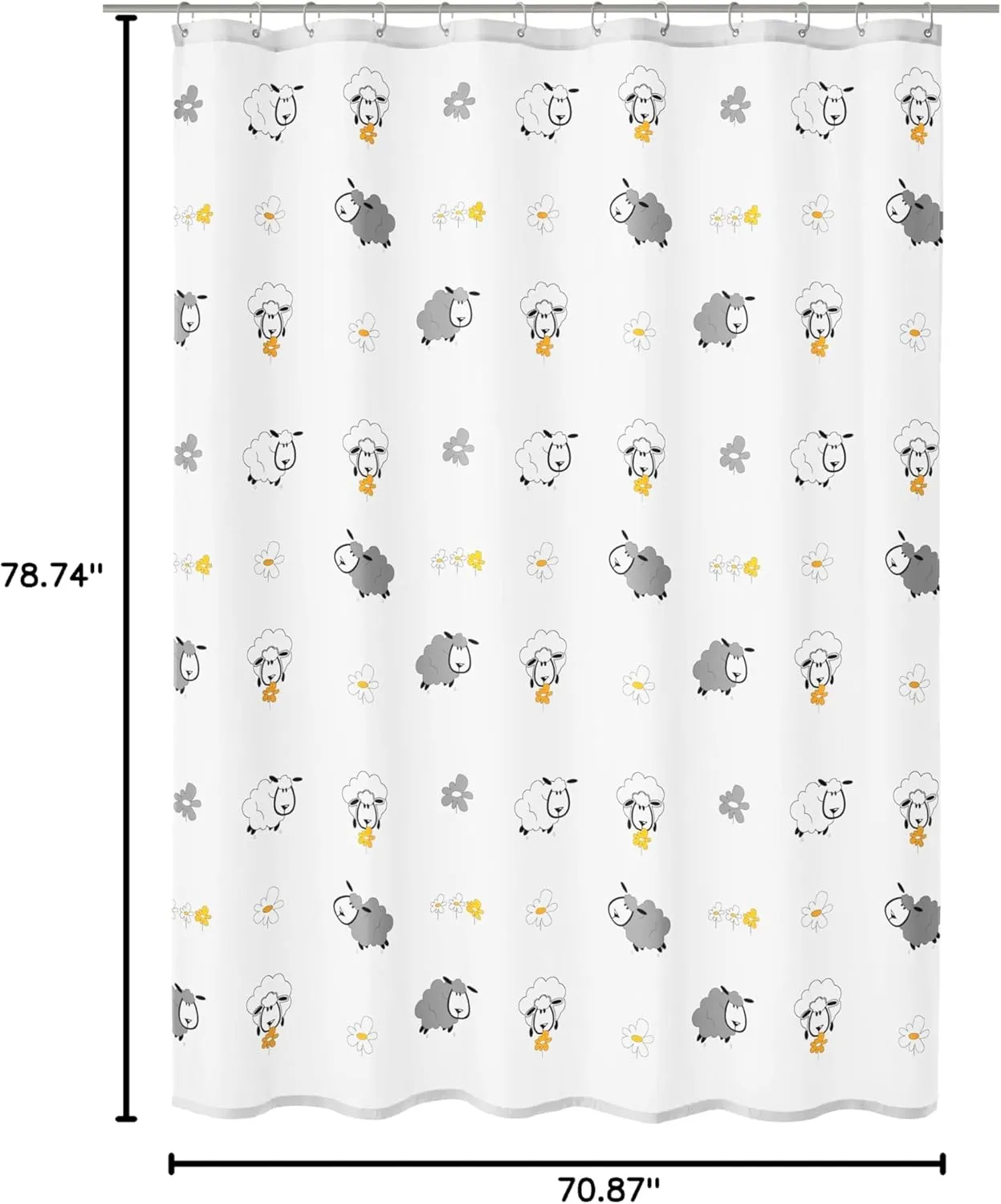 showercurtain, W 70.9" x L 78.7" (1 Panels), Multi-Colour