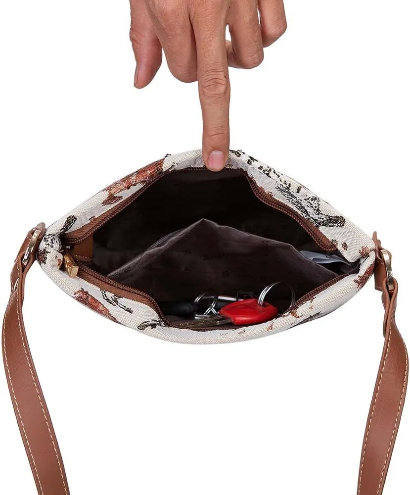 Signare Tapestry Crossbody Bag Sling Shoulder Purse for Women